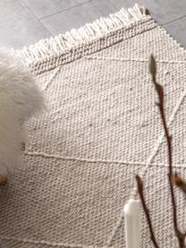 Tapis en laine tissé à la main Daphne, Beige, larg. 80 x long. 150 cm (taille XS)