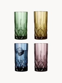 Verres à eau Sorrento, 4 élém., Verre, Multicolore, Ø 8 x haut. 14 cm, 450 ml