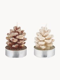 Velas tealight Forest, 8 uds., Cera, Marrón, beige, Ø 4 x Al 6 cm