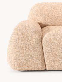 Sillón en tejido bouclé Wolke, Tapizado: tejido bouclé (96% poliés, Tapizado: espuma de poliuretano, ce, Estructura: madera de pino, madera de, Patas: plástico Este producto es, Bouclé naranja, An 138 x F 105 cm