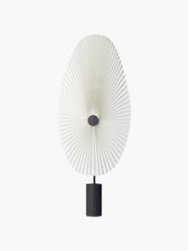 Lampada da terra piccola con luce regolabile Liris, Paralume: lamina in PVC con tessuto, Struttura: acciaio verniciato, Nero, bianco, Alt. 118 cm