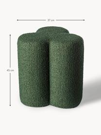 Pouf in bouclé Clover, Rivestimento: bouclé (97% poliestere, 3, Struttura: legno, Bouclé verde scuro, Ø 37 x Alt. 45 cm