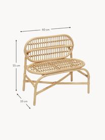 Handgefertigte Kindersitzbank Nana Mini aus Rattan, Rattan, Beige, B 60 x T 33 cm