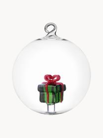 Boules de Noël faites main Christmas Tales, 2 pièces, Verre borosilicate, Transparent, vert, rouge, Ø 8 cm