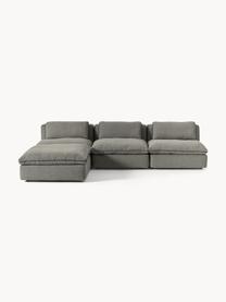 Modulares Ecksofa Felix mit Hocker, Bezug: 100 % Polyester Der strap, Gestell: Massives Kiefern- und Fic, Webstoff Dunkelgrau, B 300 x T 210 cm