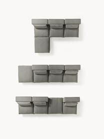 Modulares Ecksofa Felix mit Hocker, Bezug: 100 % Polyester Der strap, Gestell: Massives Kiefern- und Fic, Füße: Kunststoff Dieses Produkt, Webstoff Dunkelgrau, B 300 x T 210 cm