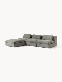 Modulares Ecksofa Felix mit Hocker, Bezug: 100 % Polyester Der strap, Gestell: Massives Kiefern- und Fic, Füße: Kunststoff Dieses Produkt, Webstoff Dunkelgrau, B 300 x T 210 cm