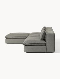 Modulares Ecksofa Felix mit Hocker, Bezug: 100 % Polyester Der strap, Gestell: Massives Kiefern- und Fic, Füße: Kunststoff Dieses Produkt, Webstoff Dunkelgrau, B 300 x T 210 cm