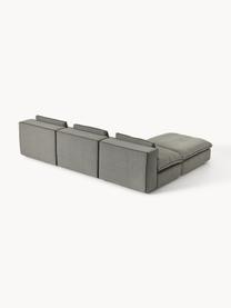 Narożna sofa modułowa z pufem Felix, Tapicerka: 100% poliester Dzięki tka, Nogi: tworzywo sztuczne Ten pro, Ciemnoszara tkanina, B 300 x T 210 cm