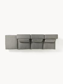 Modulares Ecksofa Felix mit Hocker, Bezug: 100 % Polyester Der strap, Gestell: Massives Kiefern- und Fic, Webstoff Dunkelgrau, B 300 x T 210 cm