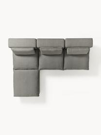 Canapé d'angle modulable avec pouf Felix, Tissu anthracite, larg. 300 x prof. 210 cm