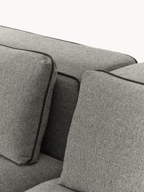 Modulares Ecksofa Felix mit Hocker, Bezug: 100 % Polyester Der strap, Gestell: Massives Kiefern- und Fic, Webstoff Dunkelgrau, B 300 x T 210 cm