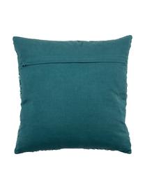 Housse de coussin en velours brodé 45x45 Chelsey, Bleu pétrole