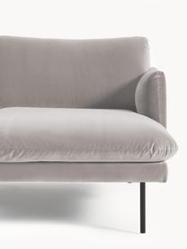 Samt-Ecksofa Moby, Bezug: Samt (Hochwertiger Polyes, Gestell: Massives Kiefernholz, Samt Greige, B 280 x T 160 cm, Eckteil rechts