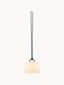 Mobiel outdoor LED hanglamp Kettle, dimbaar, Lamp: kunststof, Crèmewit, zwart, Ø 36 x H 31 cm