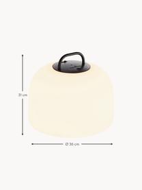 Lampe d'extérieur LED mobile à intensité variable Kettle, Blanc crème, noir, Ø 36 x haut. 31 cm