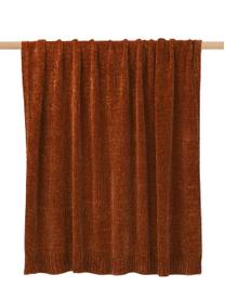 Weiche Chenille-Decke Beckett in Rostrot, 100% Polyester, Rostrot, B 130 x L 170 cm