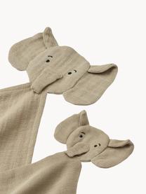 Set di 2 doudou morbidi in cotone organico Alya, 100% cotone organico certificato GOTS, Elefanti, Set in varie misure