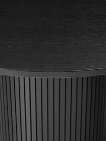 Ausziehbarer Esstisch Filo mit Rillenstruktur, 120 - 160 x 75 cm, Tischplatte: Mitteldichte Holzfaserpla, Eichenholz, schwarz lackiert, B 120/160 x T 120 cm