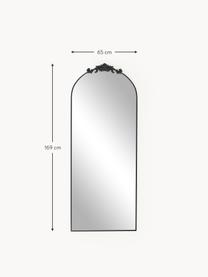 Barock-Anlehnspiegel Saida, Rahmen: Metall, beschichtet, Rückseite: Mitteldichte Holzfaserpla, Spiegelfläche: Spiegelglas, Schwarz, B 65 x H 169 cm