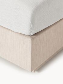 Boxspringbett Enya mit Stauraum, Bezug: 100 % Polyester Der strap, Matratze: 5-Zonen-Taschenfederkern, Webstoff Beige, B 140 x L 200 cm, Härtegrad H2