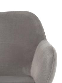 Fauteuil cocktail velours gris Jana, Velours gris