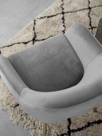 Fluwelen fauteuil Jana in grijs, Bekleding: fluweel (polyester), Poten: gepoedercoat metaal, Fluweel grijs, B 72 x D 68 cm