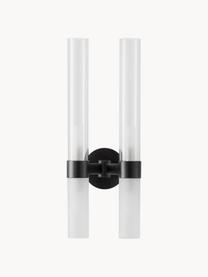 Wandlamp Century met diffuser, Zwart, transparant, B 18 x H 47 cm