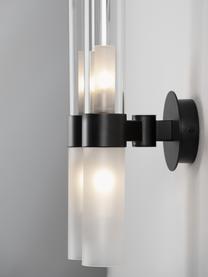 Wandlamp Century met diffuser, Zwart, transparant, B 18 x H 47 cm