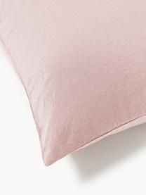 Taie d'oreiller en percale de coton délavé Leonie, Vieux rose, larg. 50 x long. 70 cm