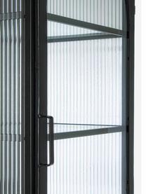 Vitrina de vidrio Nerissa, Estructura: metal epoxidado y con pin, Negro, transparente, An 50 x Al 160 cm