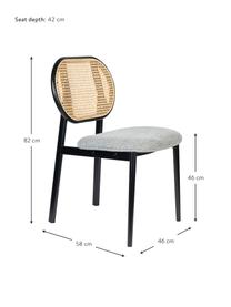 Silla tapizada con tejido vienés Spike, Tapizado: 100% poliéster Alta resis, Estructura: madera de abedul maciza y, Patas: acero con pintura en polv, Gris, negro, beige, An 46 x F 58 cm