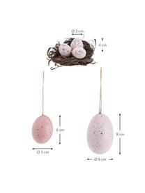 Deko-Objekt-Set Blush, 12er-Set, Echte Eier, Rosatöne, Grau, Braun, Set mit verschiedenen Größen