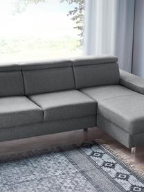 Sofa narożna z funkcją spania Espace, Tapicerka: 100% aksamit poliestrowy, Nogi: metal lakierowany, Szary, matowy, S 257 x G 182 cm