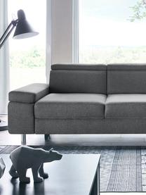 Sofa narożna z funkcją spania Espace, Tapicerka: 100% aksamit poliestrowy, Nogi: metal lakierowany, Szary, matowy, S 257 x G 182 cm