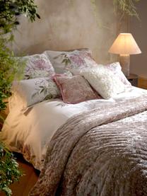 Funda de almohada estampada de satén Margot, Off White, beige claro, An 45 x L 110 cm
