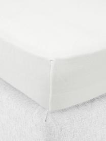 Drap-housse en jersey élasthanne pour surmatelas Lara, 95 % coton, 5 % élasthanne, Blanc crème, larg. 95 x long. 200 cm, haut. 15 cm