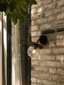 Outdoor wandlamp Liila, Lampenkap: glas, Zwart, transparant, B 17 x H 26 cm