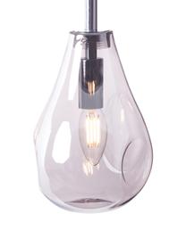 Lampa wisząca ze szkła Drops, Transparentny, srebrny, S 61 x W 24 cm