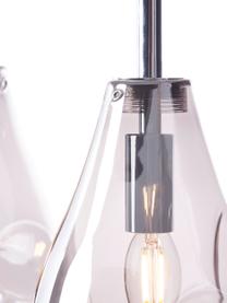 Lampa wisząca ze szkła Drops, Transparentny, srebrny, S 61 x W 24 cm