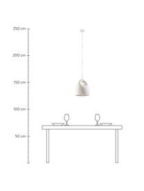 Lámpara de techo artesanal pequeña de cerámica Sativa, Pantalla: cerámica, Anclaje: metal recubierto, Cable: plástico, Off White, Ø 22 x Al 26 cm