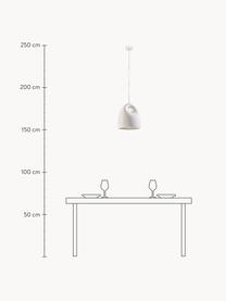 Handgefertigte Keramik-Pendelleuchte Sativa, Lampenschirm: Keramik, Baldachin: Metall, beschichtet, Off White, Ø 22 x H 26 cm