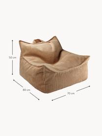 Kinder-Sitzsack Sugar aus Cord, Bezug: Cord (100 % Polyester) au, Cord Hellbraun, B 70 x T 80 cm