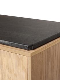 Banco de madera con almacenamiento Slussen, Estructura: madera de roble, Negro, beige, An 100 x Al 50 cm