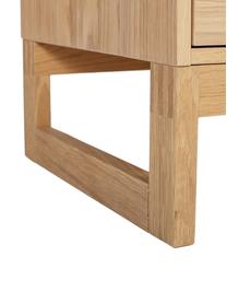 Banco de madera con almacenamiento Slussen, Estructura: madera de roble, Negro, beige, An 100 x Al 50 cm