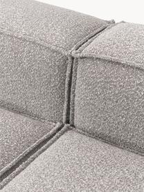 Diván modular grande en tejido bouclé Lennon, Tapizado: tejido bouclé (100% polié, Estructura: madera contrachapada de p, Patas: plástico Este producto es, Bouclé gris pardo, An 357 x F 119 cm, respaldo derecho