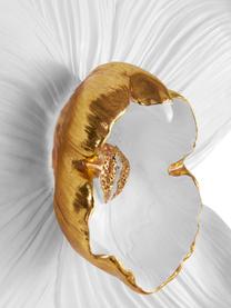 Wandobjekt Orchid in Weiß/Goldfarben, Polyresin, Weiß, Goldfarben, B 25 x H 24 cm