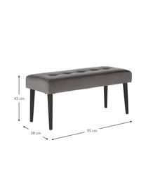 Samt-Polsterbank Glory, Bezug: Polyestersamt Der hochwer, Gestell: Metall, pulverbeschichtet, Samt Dunkelgrau, B 95 x H 45 cm