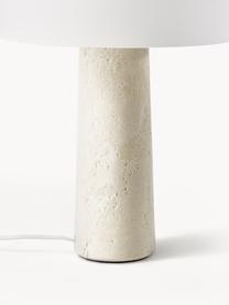 Lampa stołowa z trawertynową podstawą Carla, Biały, beżowy, trawertyn, Ø 32 x W 39 cm