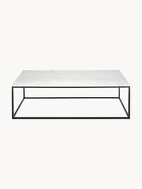 Grande table basse en marbre Alys, Blanc marbré, noir, larg. 120 x prof. 75 cm